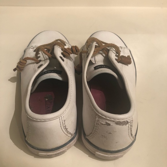 White leather Sperry sneakers size 3.5 - Picture 4 of 5